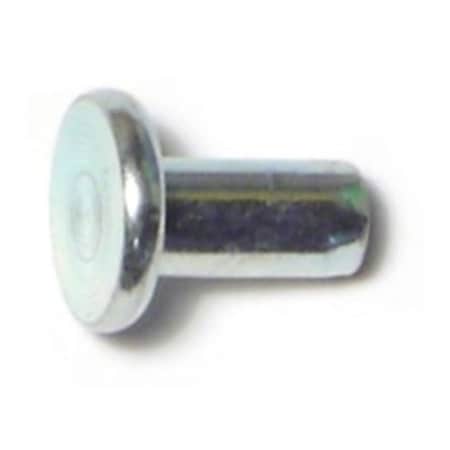Midwest Fastener Tinner Rivet, Flat Head, 0.36" Dia., Steel Body, 100 PK 62215